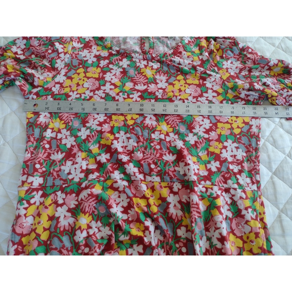 Toad & Co Laurel Dress Sz XL Red Pink Floral Tencel Lyocell Organic Cotton Short - Picture 3 of 6